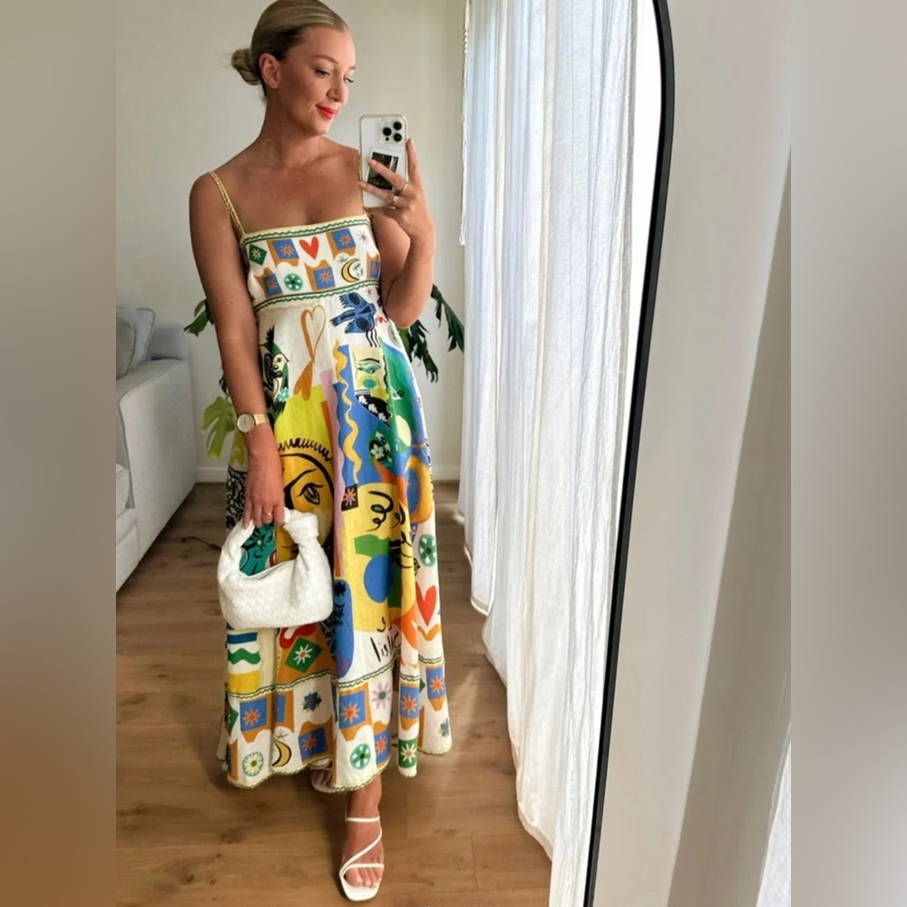 Alemais Linen Dress Size 2 NWOT